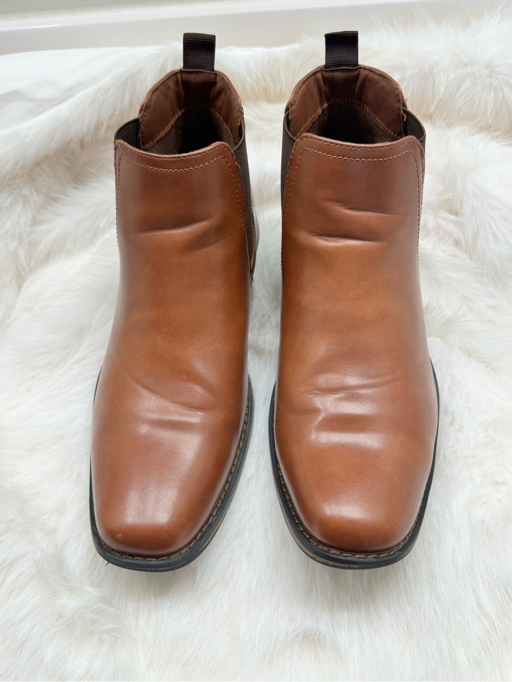 Perry Ellis Tan Leather Chelsea Boots